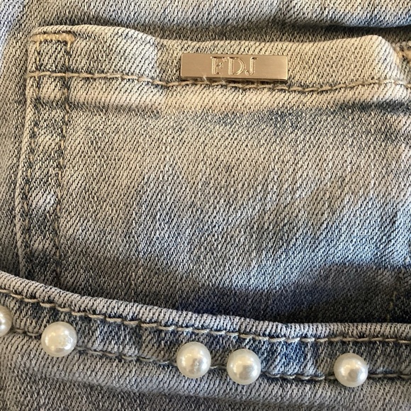 FDJ French Dressing embroidered pearl crystal embellished Olivia jeans size 14 - Picture 14 of 15